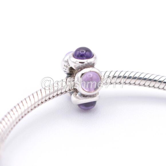 Rare Authentic Pandora Amethyst Cabochon Charm - 790538AM - Picture 4 of 9